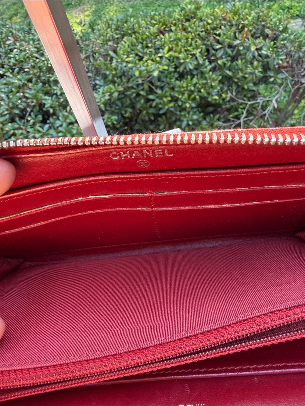 CHANEL Authenticated Quilted Caviar Leather Zip-Around Wallet in Burgundy/red - Picture 13 of 17